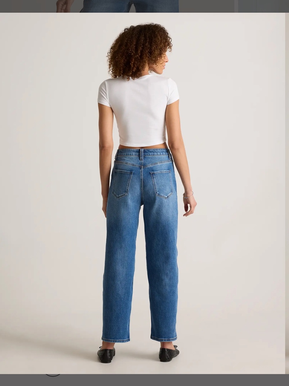 Quince NWT Bella Barrel Stretch Jeans Atlantic Blue Size 28 - Picture 7 of 15